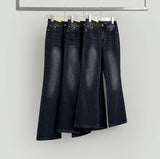 Washing Banding Heated Fabric Brushed Span Bootcut Denim Pants