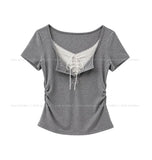 Alice Layered Button Short Sleeve