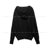 Via See-through Knit Hood Zip-up