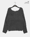 [MADE] Tens Crochet Net Overfit Boat Neck Knit