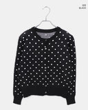 Honey round neck dot knit cardigan