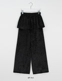 Dehena Banding Dot Velvet Skirt Pants