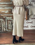 Railro Ribbed Turtleneck Knit Banding Skirt Set