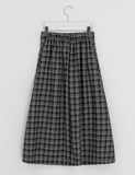 [BAONHAUS] Polunk Peach Fuzz Check Banding Long Skirt
