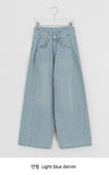 Lega Side Cut Wide Denim Pants