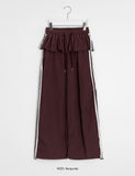 Megle Summer Track Color Matching Nylon Skirt Pants