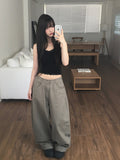 Aloh Summer Back Pocket Cotton Wide Pants
