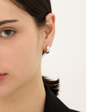 Champagne Full Moon Silver Grip One Touch Earrings