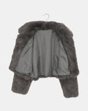 Naru Duffle Button Fur Short Jacket