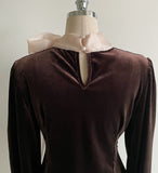 Coen Satin Tie Velvet Blouse