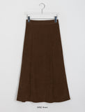 Porib Banding Flare Suede Long Skirt