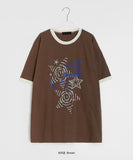 [unisex] Huben Printing Color Matching Ringer Short Sleeve T-shirt