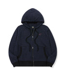 Cat Stripe Hood Knit Zip-Up