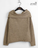 Wello Cozy Ribbed Off Shoulder Long Sleeve Knit