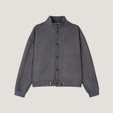 Sven Suede High-Neck Cardigan