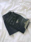 Turin Washing Damage Denim Shorts