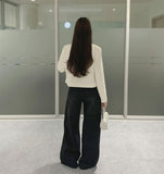 Loose Wide Clean Washing Four-Season Denim Cotton Pants