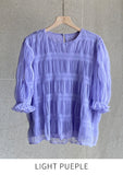 Roden Smoke Shirring Puff Blouse