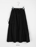 Newty nylon banding string shirring long skirt