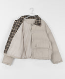 Kobani button check collar color matching padding