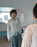 Handka Linen Round Blouse