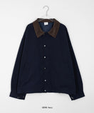 [unisex] Asne two-way string color matching collar jacket