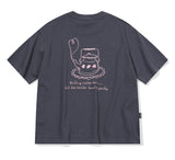 Humming Kettle Embroidery CROP Short Sleeve Tee