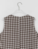 Oruni Round Collar Check Long One Piece