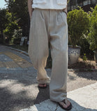 Summer Cooling Linen Half Banding Slacks