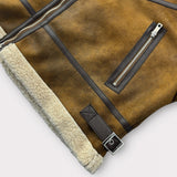 Close-up suede mustang