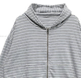 Maki Multi Stripe Color Matching Hood Zip-Up