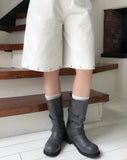 Leaden Stud Cotton Bermuda Shorts