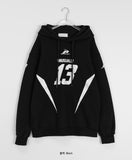 [unisex] Menku sporty color matching over brushed hoodie