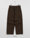 [unisex] Toumin banding string wide cargo parachute pants