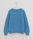 Andens Raglan Button Round Knit Cardigan