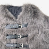 Literhan buckle fur jacket