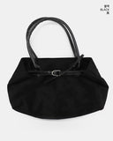 Shapin Suede Leather Combi Shoulder Bag