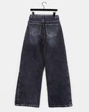 Teensy side pin tuck denim pants