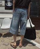 Pium Maxi Roll Up Bermuda Denim Pants
