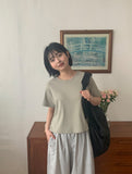 [BAONHAUS] Hyeongo Ribbed Crop Short Sleeve Tee