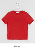 Kayari Color Basic Layered Crop Short Sleeve Tee