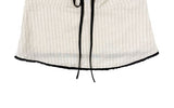 Modern Stripe Ribbon Shirring Color Matching Sleeveless
