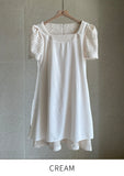 Hush Puff Punching Lace Flare Mini One Piece
