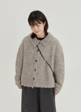 [BAONHAUS] Poriri Boucle Collar Bokashi Wool Cardigan