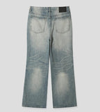 Marl flare denim pants