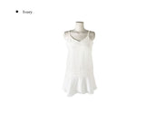 Det Satin Pintuck Frill Sleeveless One Piece