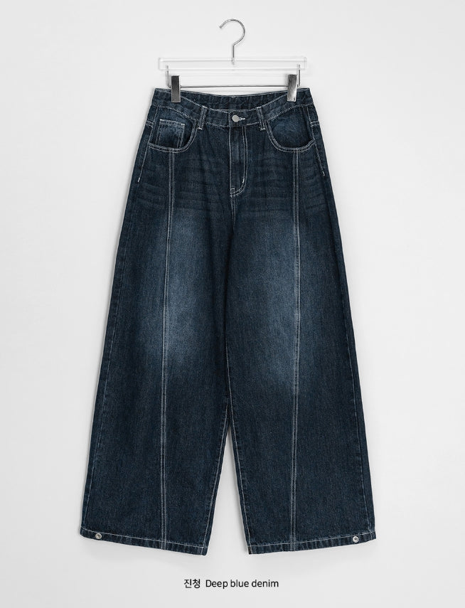 【BAON】Zidue cut denim wide pants BAON (バオン) - ジデューカットデニムワイドパンツ / Zidue cut