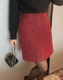 Speth Pearl Tweed A-Line Mini Skirt