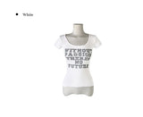 Kubu Ribbed Lettering Slim Short Sleeve T-Shirt