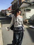 [A/M] Cont Washing Side Pintuck Snap Wide Pants